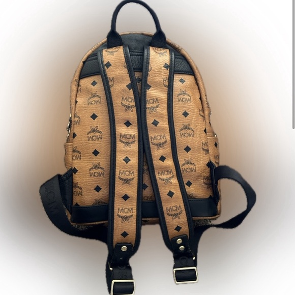 MCM Visetos Studded Colorblack Backpack, 13.5in x 10.5in - Picture 2 of 10